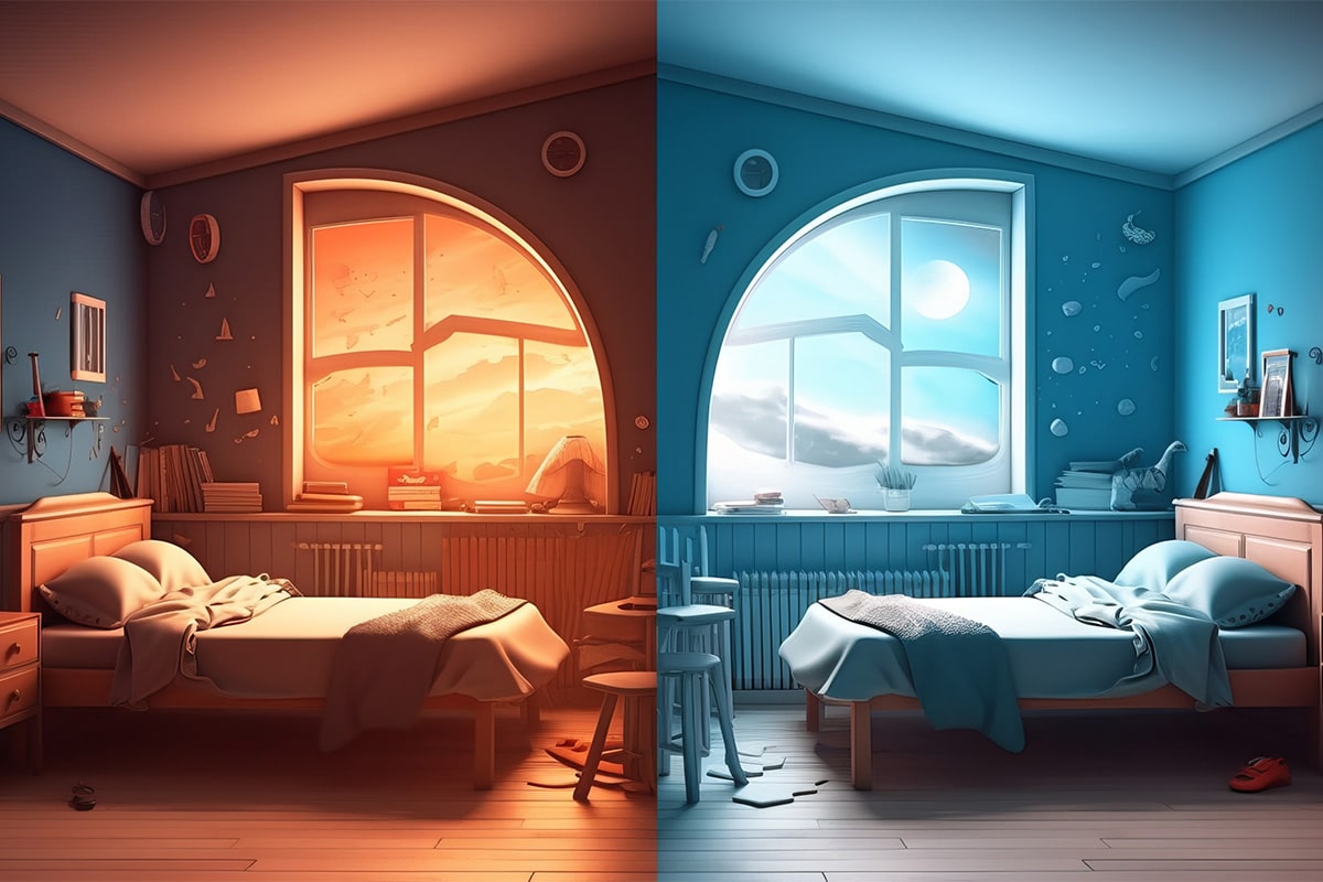 Two similar, but different rooms demonstrating the difference between Palliative Care and Hospice Care