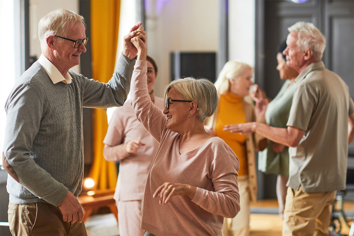 Older people dancing