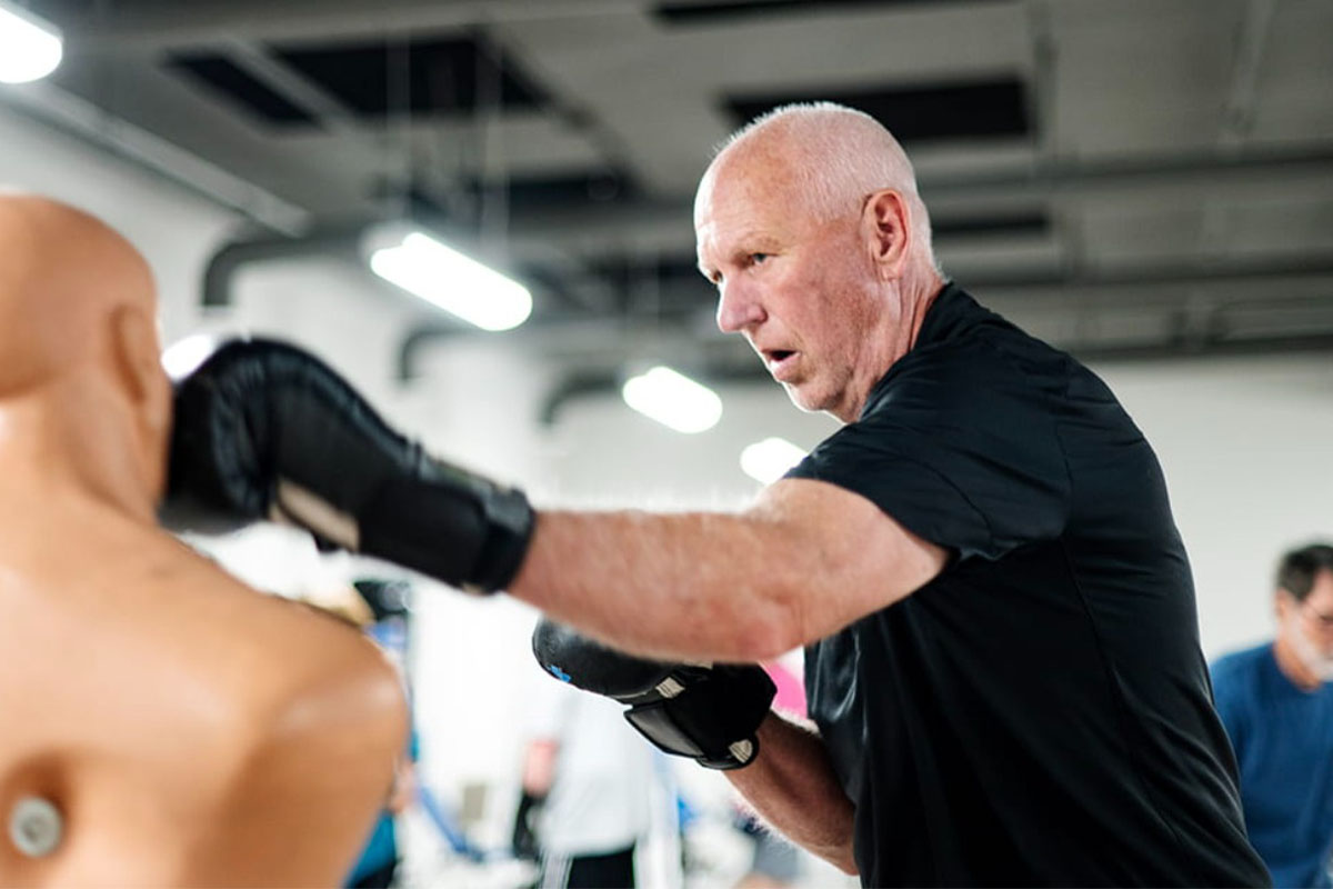 Man with PD boxing