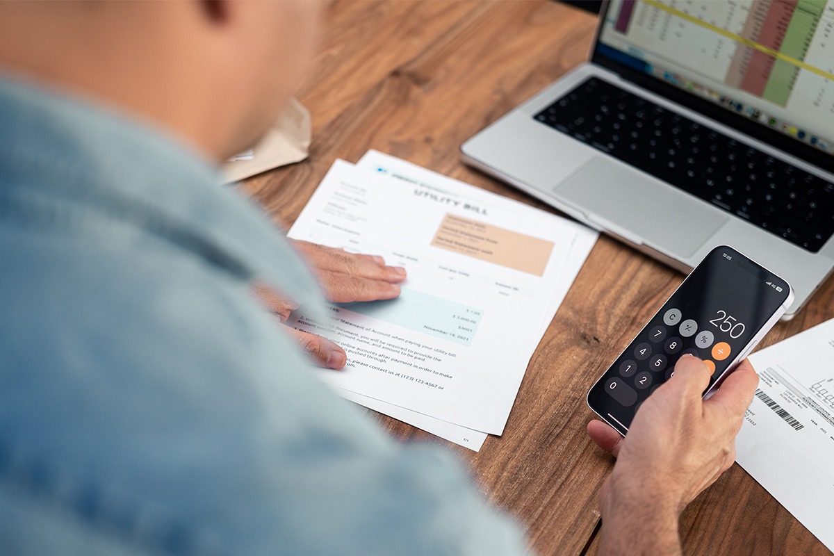 Man going over his finances