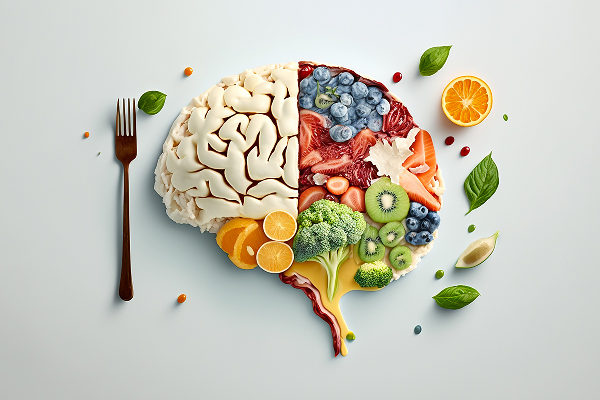 Brain and food illustration