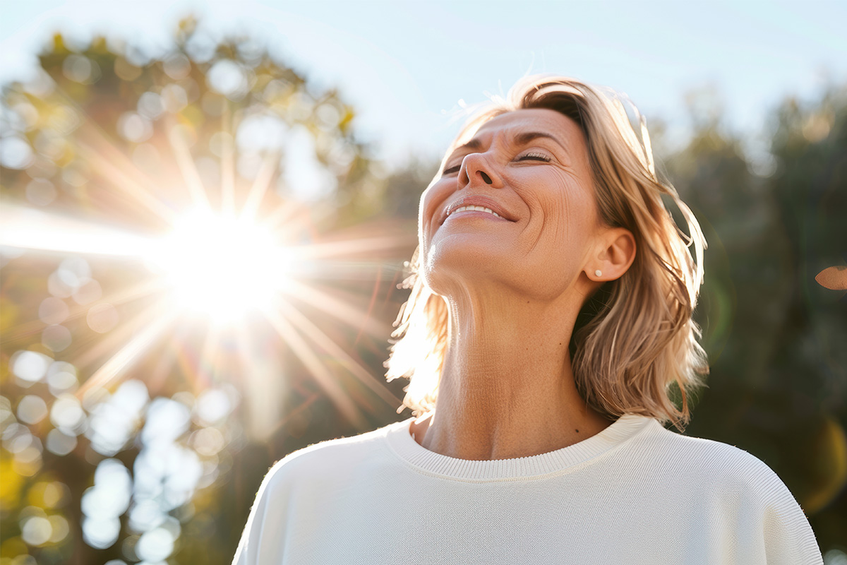 woman feeling joy